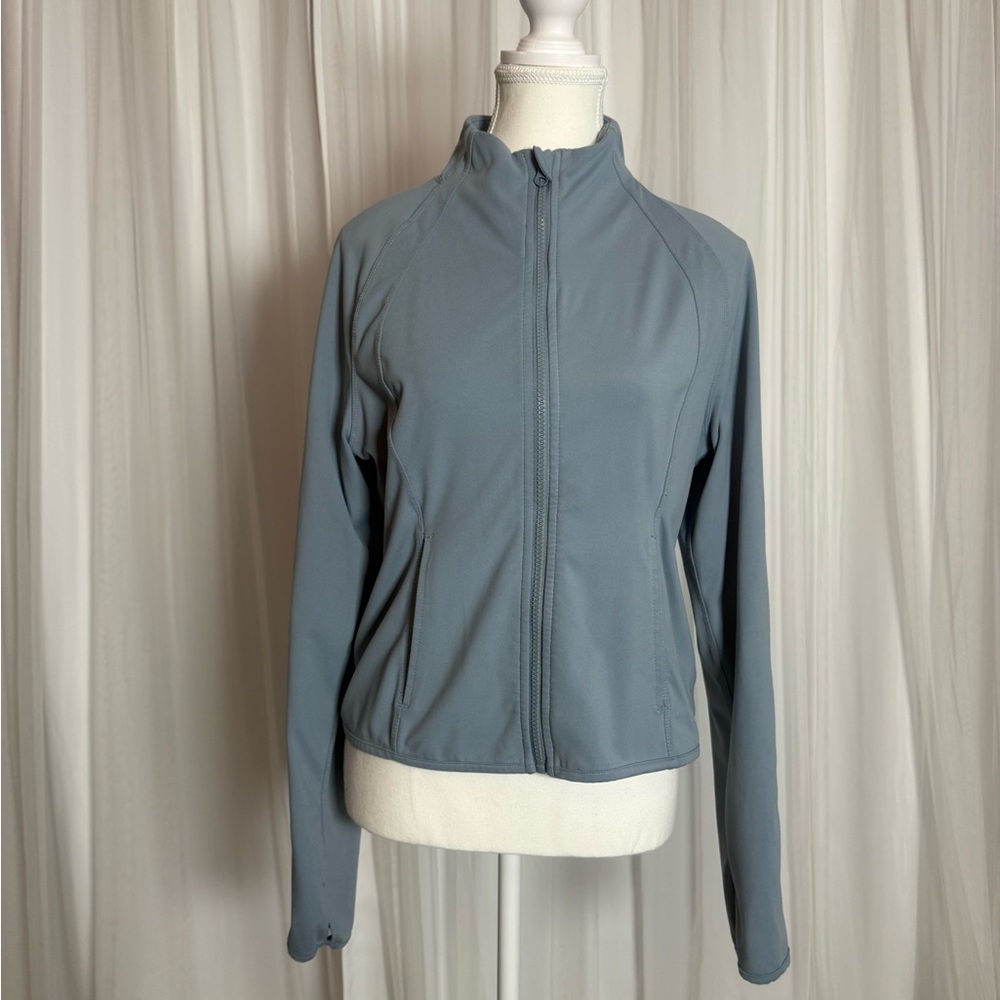 Yogalicious Women's Slate Blue Utility Jacket,Size XL